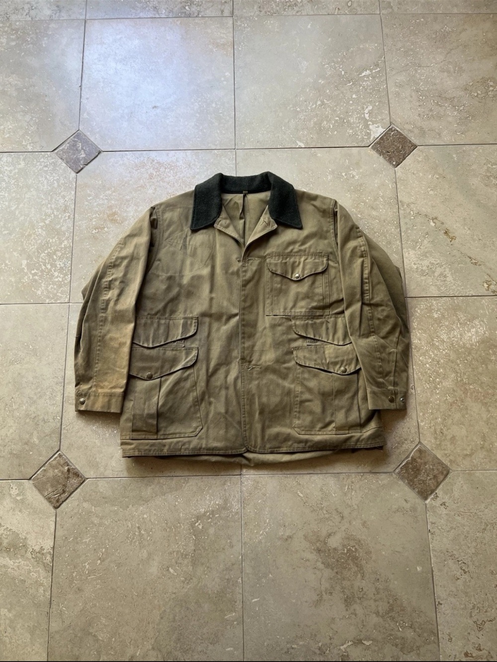 VTG Filson Tin Cloth Upland Hunting Waxed Mackinaw Jacket Size 42 60s 70s
